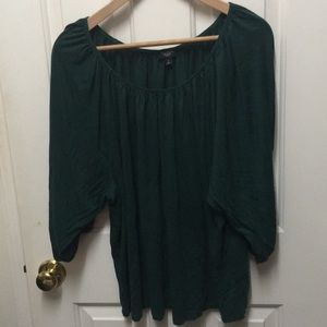 Dark green blousy Talbots top, size 3x